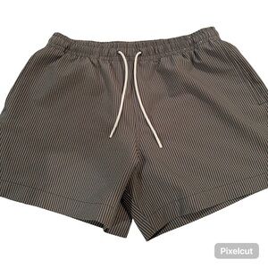 Abercrombie & Fitch Black and White Striped Women Shorts